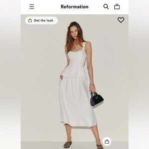 Reformation White Skirt Set, misty linen